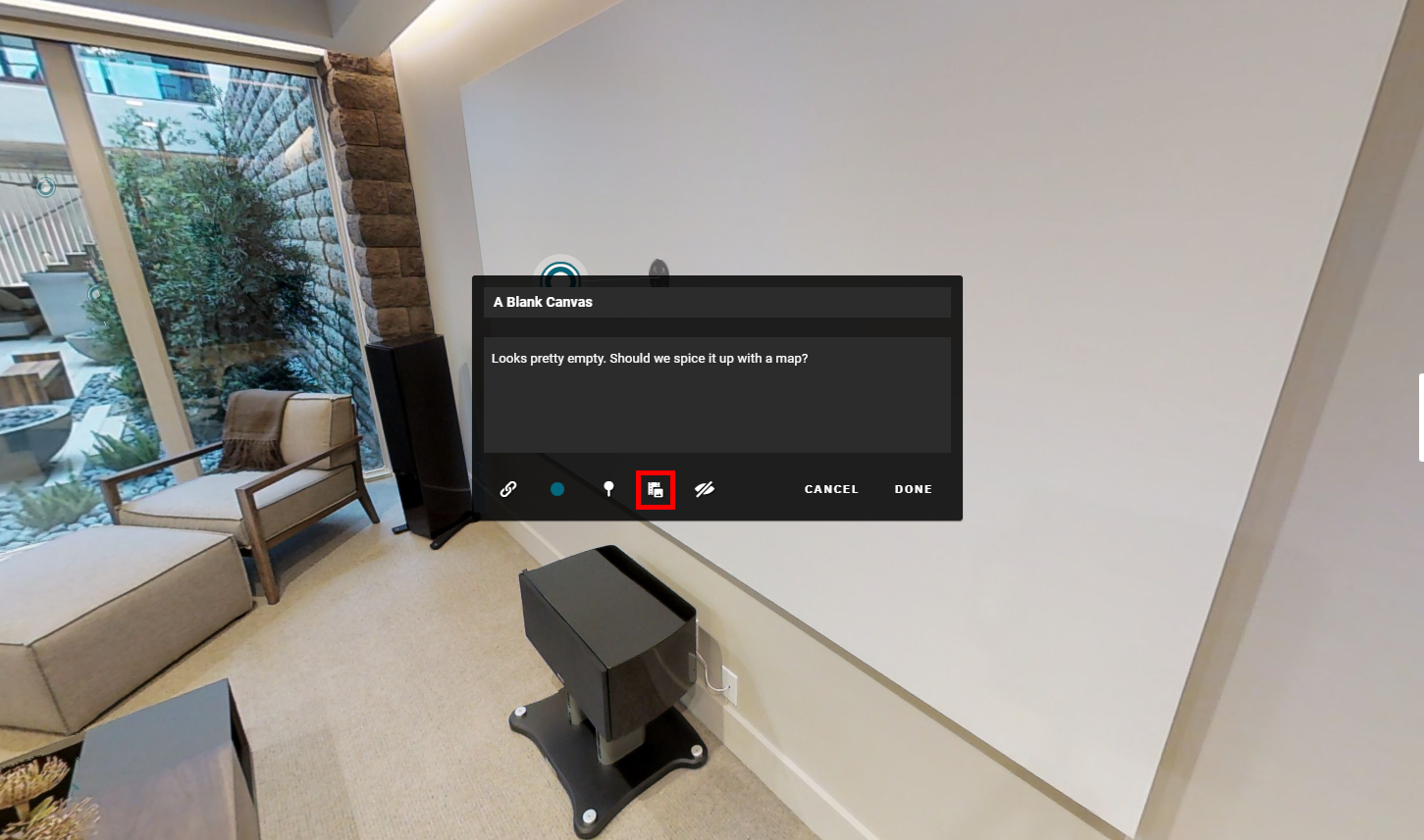 Mattertag editor window in Matterport.