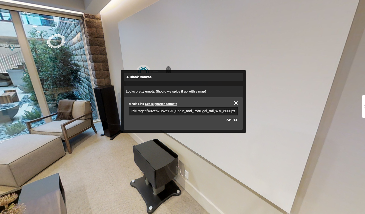 Adding Media Link in Mattertag editor window in Matterport.